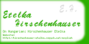 etelka hirschenhauser business card